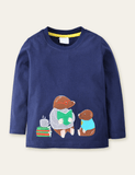 Cartoon Mole Appliqu¡§| Long Sleeve T-shirt - CCMOM