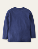 Cartoon Mole Appliqu¡§| Long Sleeve T-shirt - CCMOM