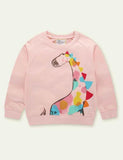 Cartoon Printed Long Sleeve Terry Sweatshirt - CCMOM