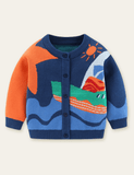 Cartoon Sailboat Sweater Cardigan - CCMOM