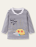 Cartoon Sun Appliqu¡§| Long Sleeve T-shirt - CCMOM