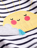 Cartoon Sun Appliqu¡§| Long Sleeve T-shirt - CCMOM