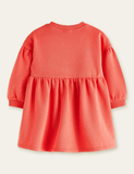 Cartoon Sunflower Appliqu¡§| Long Sleeve Dress - CCMOM