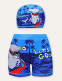 Cartoon Swimming Shorts + Swimming Cap - CCMOM