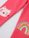 Cat Rainbow Appliqu¡§| Leggings - CCMOM