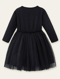 Cat Sequined Embroidered Long-Sleeved Dress - CCMOM