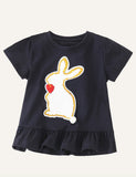 Girls' Short Sleeved T shirt Animal Sequins Summer Short Sleeved Top