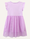 Children's Flower Embroidery Mesh Dress