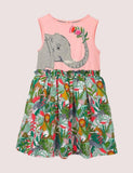 Ccmom Toddler Girl Elephant Appliqu¡§| Sleeveless Tank Dress - CCMOM