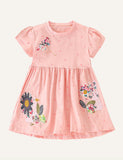 Girls' Dress Short Sleeve Fashionable round Neck Princess Dress