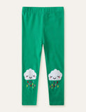 Cloud Appliqu¡§| Embroidery Leggings - CCMOM
