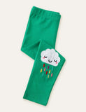 Cloud Appliqu¡§| Embroidery Leggings - CCMOM