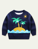 Coconut Tree Brocade Sweater - CCMOM
