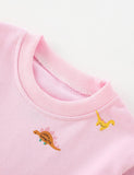 Colorful Dinosaur Printed Long Sleeve Dress - CCMOM
