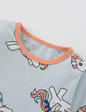 Colorful Unicorn Printed Long-Sleeved Set - CCMOM