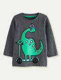 Cool Dinosaur Printed Long Sleeve T-shirt - CCMOM