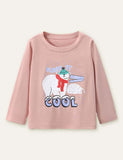 Cool Polar Bear Printed Long-Sleeved T-shirt - CCMOM