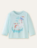 Crocodile Unicorn Printed Long-Sleeved T-shirt - CCMOM