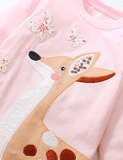 Cute Deer Appliqu¡§| Long Sleeve T-shirt - CCMOM