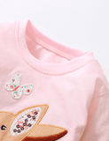 Cute Deer Appliqu¡§| Long Sleeve T-shirt - CCMOM