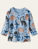 Cute Dinosaur Printed Long-Sleeved T-shirt - CCMOM