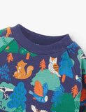 Cute Floral Print Long Sleeve Pullover Sweatshirt - CCMOM