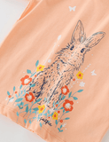 Cute Long-Sleeved Rabbit Printed T-shirt - CCMOM