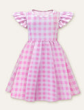 Cute Princess Plaid Printed Dress - CCMOM