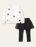 Cute Sequins Sweatshirt Mesh Set - CCMOM