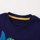 Bird Flower Appliqu¡§| round Neck Sweater