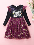 Halloween Printed Long Sleeve Dress