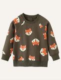 Boy's Hoody Knitted Terry Cotton Long-Sleeved Cartoon Sweatshirt