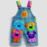 Lucky sale-Children's colorful fuzzy puppy overalls