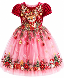 Lucky sale-Children's Christmas Reindeer and Pinecone Dress