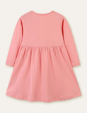 Deer Bird Embroidered Long Sleeve Dress - CCMOM