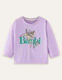 Deer Rabbit Printed Long-Sleeved T-shirt - CCMOM