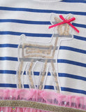 Deer Striped Mesh Dress - CCMOM