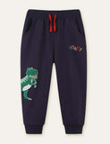 Dinosaur Appliqu¡§| Embroidered Sweatpants - CCMOM