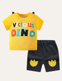Dinosaur Appliqu¡§| Letter Printed Set - CCMOM
