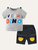Dinosaur Appliqu¡§| Letter Printed Set - CCMOM