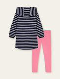Dinosaur Appliqu¡§| Stripe Hooded Set - CCMOM