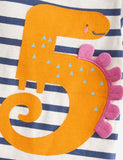 Dinosaur Digital Appliqu¡§| Striped T-shirt - CCMOM