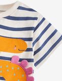Dinosaur Digital Appliqu¡§| Striped T-shirt - CCMOM