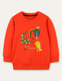 Dinosaur Embroidered Appliqu¡§| Rainbow Sweatshirt - CCMOM