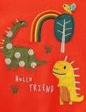 Dinosaur Embroidered Appliqu¡§| Rainbow Sweatshirt - CCMOM