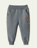 Dinosaur Embroidery Velvet Sweatpants - CCMOM