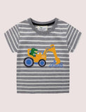 Dinosaur Excavator Striped T-shirt - CCMOM