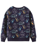 Dinosaur Line Printing Crew Neck Pullover Sweatshirt - CCMOM