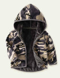 Dinosaur Pattern Polar Fleece Hooded Jacket - CCMOM