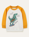 Dinosaur Printed Long Sleeve Sweatshirt - CCMOM